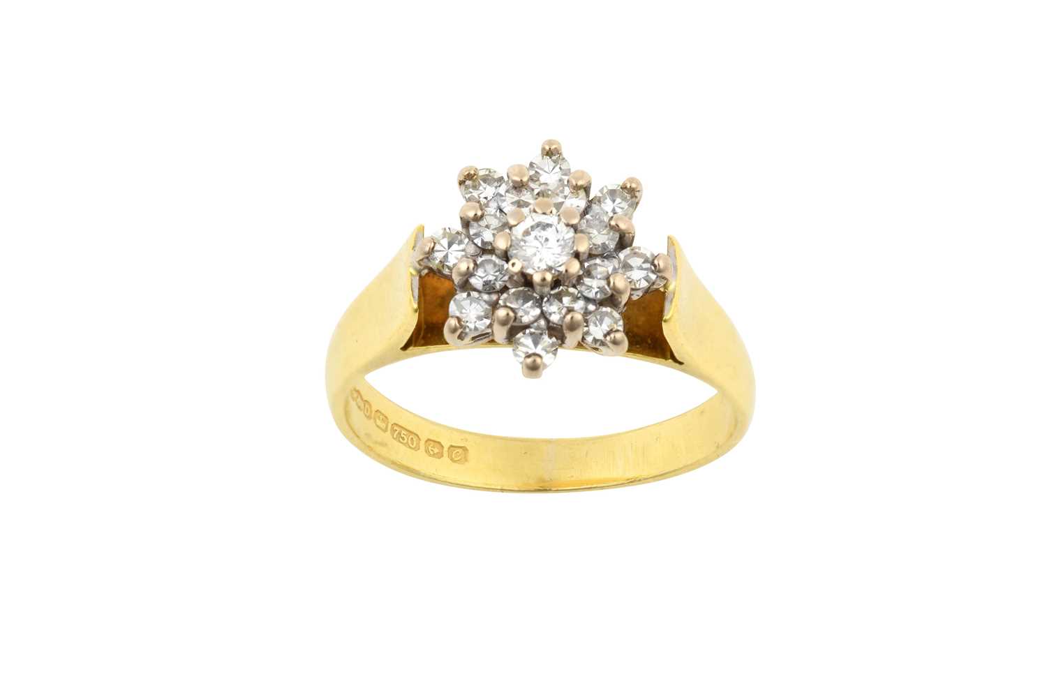 Lot 2164 - An 18 Carat Gold Diamond Cluster Ring the...
