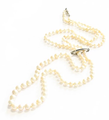 Lot 345 - A Cultured Pearl Necklace, comprising of...