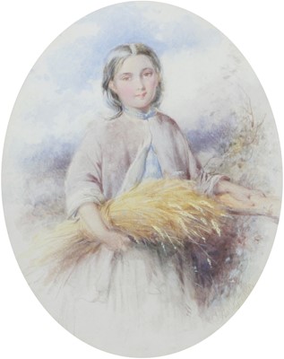 Lot 1076 - D* Hardy (19th century) Young country girl...