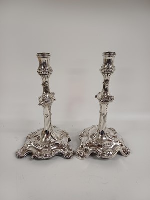 Lot 2187 - Two George III Silver Two-Light Candleabra