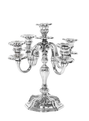 Lot 2219 - An Austrian Silver Five-Light Candleabra