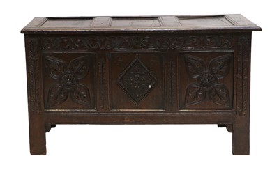 Lot 208 - A Late 17th Century Joined Oak Chest, the...