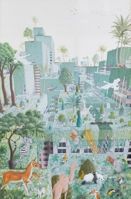 Lot 1118 - Mike Wilks (b.1947) City Jungle Initialled and...