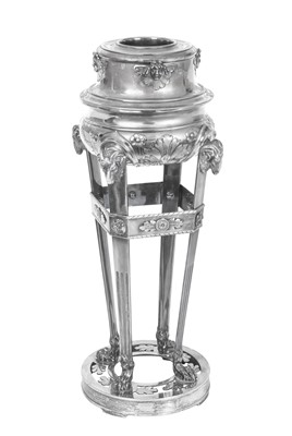 Lot 2259 - A German Silver Plate Wine-Cooler, Liner and Stand