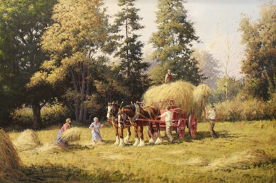 Lot 1134 - Ronald Moseley (b.1931) Harvest Scene Signed,...