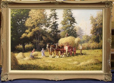 Lot 1134 - Ronald Moseley (b.1931) Harvest Scene Signed,...