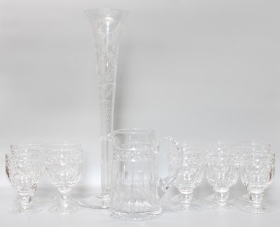 Lot 184 - A William Yeoward Etched Glass Funell Vase,...