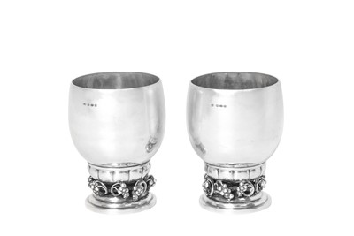 Lot 2306 - A Pair of Danish Silver Beakers, Designed by Georg Jensen