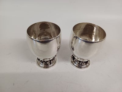 Lot 2306 - A Pair of Danish Silver Beakers, Designed by Georg Jensen