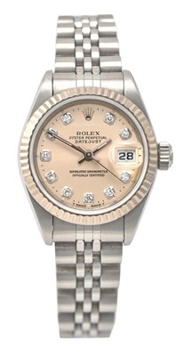 Lot 2226 - Rolex: A Lady's Stainless Steel Automatic...