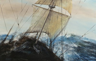 Lot 1028 - Graham Hedges (b.1952) Tall masted ship in...