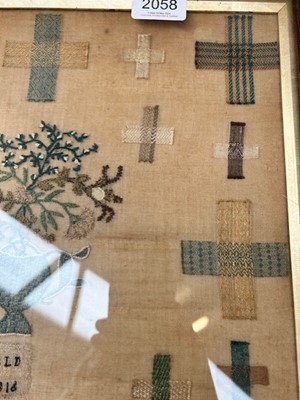 Lot 2058 - A 19th Century Darning Sampler, depicting a...