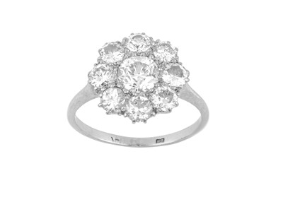 Lot 2337 - A Diamond Cluster Ring the central old cut...