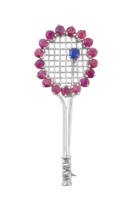 Lot 2045 - A Ruby, Sapphire and Diamond Novelty Brooch...