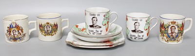 Lot 187 - Two Colclough Edward VIII Cups, saucers and...