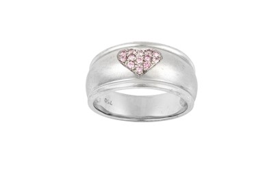 Lot 2247 - A Diamond Cluster Ring the fancy pink round...