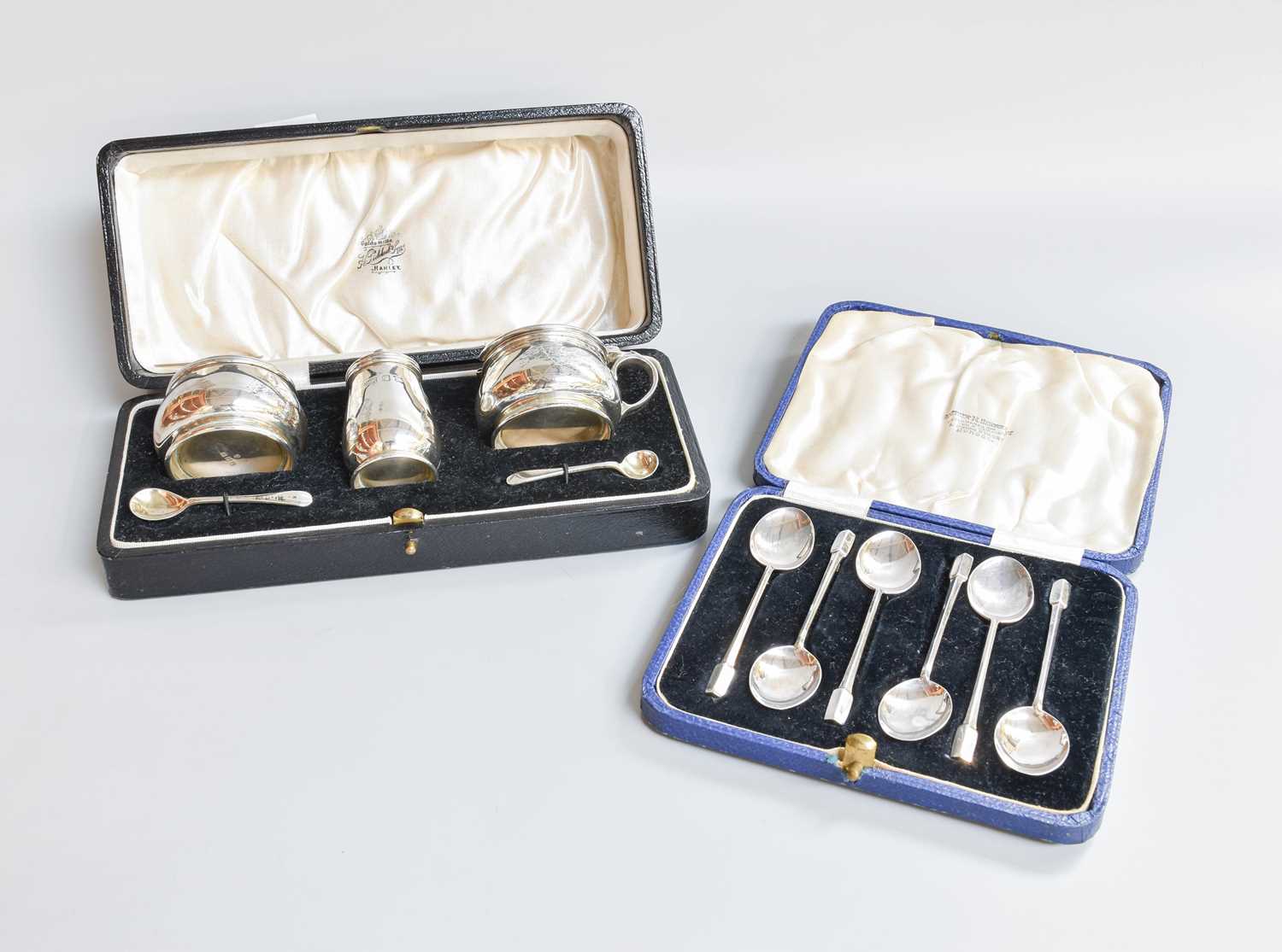 Lot 47 - A Cased George VI Silver Condiment-Set, by...