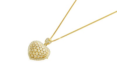 Lot 434 - An 18 Carat Gold Diamond Heart Pendant on...