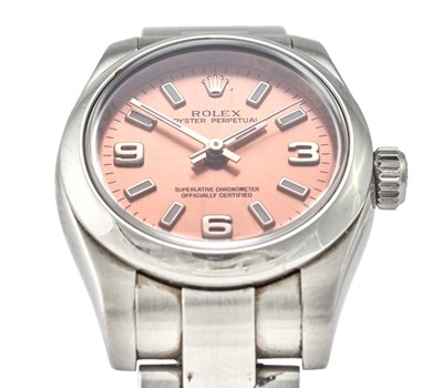 Lot 2183 - Rolex: A Lady's Stainless Steel Automatic...