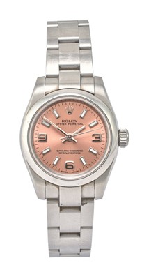 Lot 2183 - Rolex: A Lady's Stainless Steel Automatic...