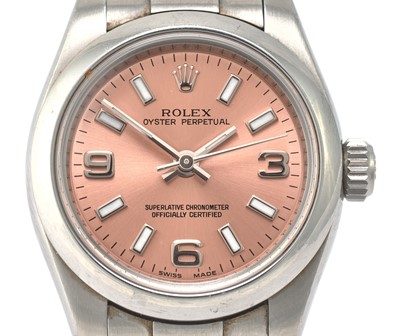 Lot 2183 - Rolex: A Lady's Stainless Steel Automatic...