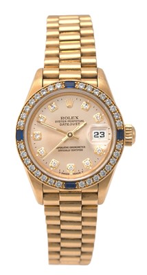 Lot 2181 - Rolex: A Lady's 18 Carat Gold Diamond and...