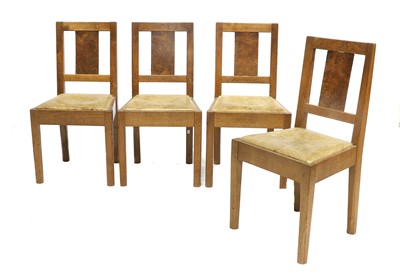 Lot 288 - A Set of Four English Oak Dining Chairs, each...