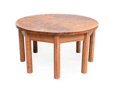 Lot 289 - An English Burr Oak Coffee Table, the circular...