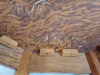 Lot 289 - An English Burr Oak Coffee Table, the circular...