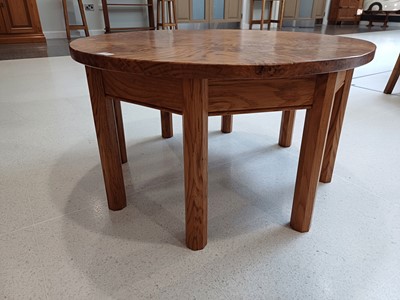 Lot 289 - An English Burr Oak Coffee Table, the circular...
