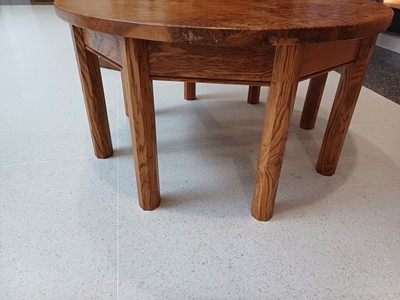 Lot 289 - An English Burr Oak Coffee Table, the circular...