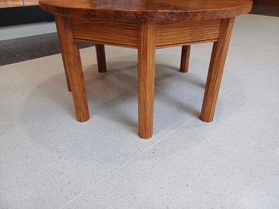 Lot 289 - An English Burr Oak Coffee Table, the circular...