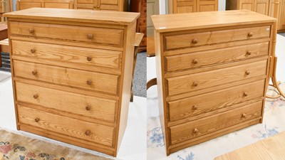 Lot 1172 - A Pair of Treske Style Oak Five Height...