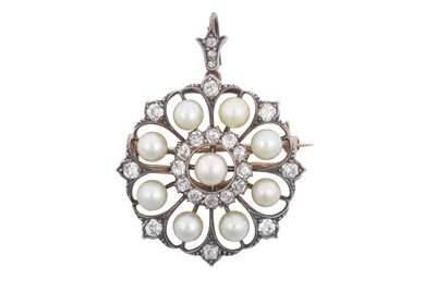 Lot 2300 - An Early 20th Century Pearl and Diamond...