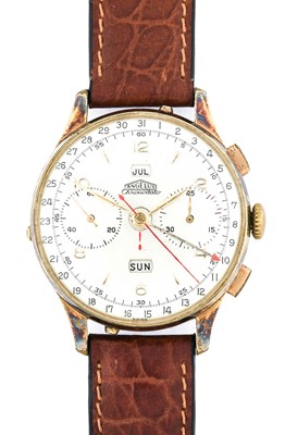 Lot 2390 - Angelus: A Plated Triple Calendar Chronograph...