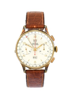 Lot 2188 - Angelus: A Plated Triple Calendar Chronograph...