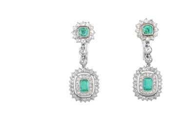 Lot 2330 - A Pair of Early 20th Century Emerald and...