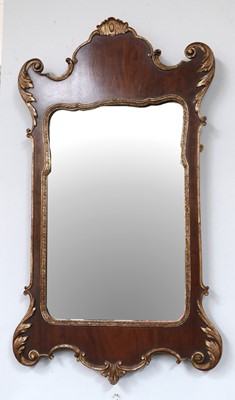 Lot 1152 - A George III Style Parcel Gilt Fretwork Mirror,...