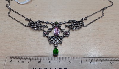 Lot 2148 - An Edwardian Paste Necklace the scroll and...