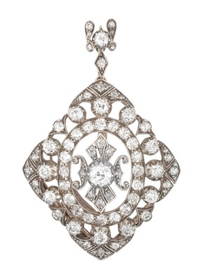 Lot 2324 - A Victorian Diamond Brooch/Pendant the...