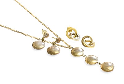 Lot 402 - A Necklace and Matching Earrings, by Tiffany &...