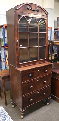 Lot 1317 - A Victorian Mahogany Glazed Bookcase, over a...