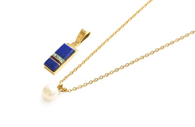 Lot 400 - A Cultured Pearl Pendant on Chain, by Mikimoto,...