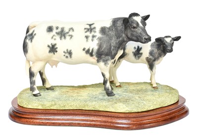 Lot 75 - Border Fine Arts 'Belgian Blue Cow and Calf'...