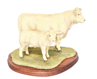 Lot 80 - Border Fine Arts 'Charolais Cow and Calf'...