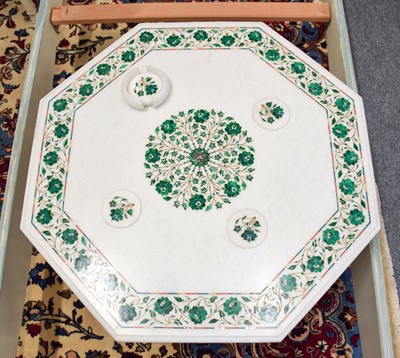 Lot 1184 - An Indian Malachite-Inlaid Pietra Dura...