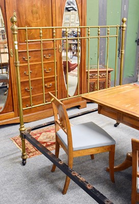 Lot 1216 - A Victorian Brass Double Bed, with reeded...