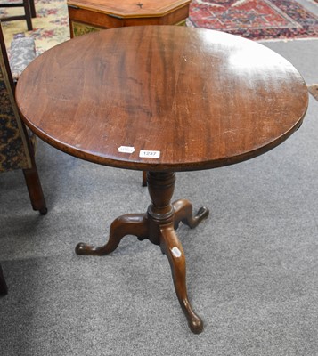 Lot 1237 - A George III Mahogany Tripod Table, with...