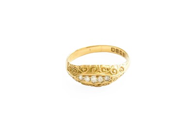 Lot 422 - An 18 Carat Gold Diamond Five Stone Ring, the...