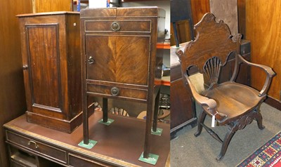 Lot 1321 - A George III Mahogany Washstand, and A...